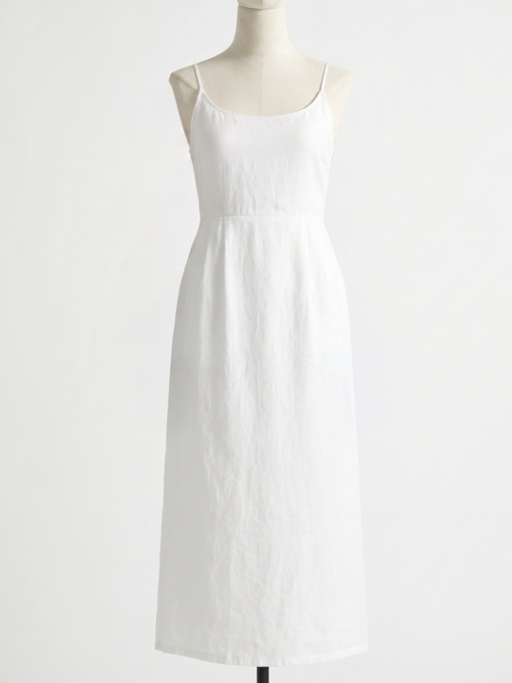 Quince White Linen Midi Slip Dress